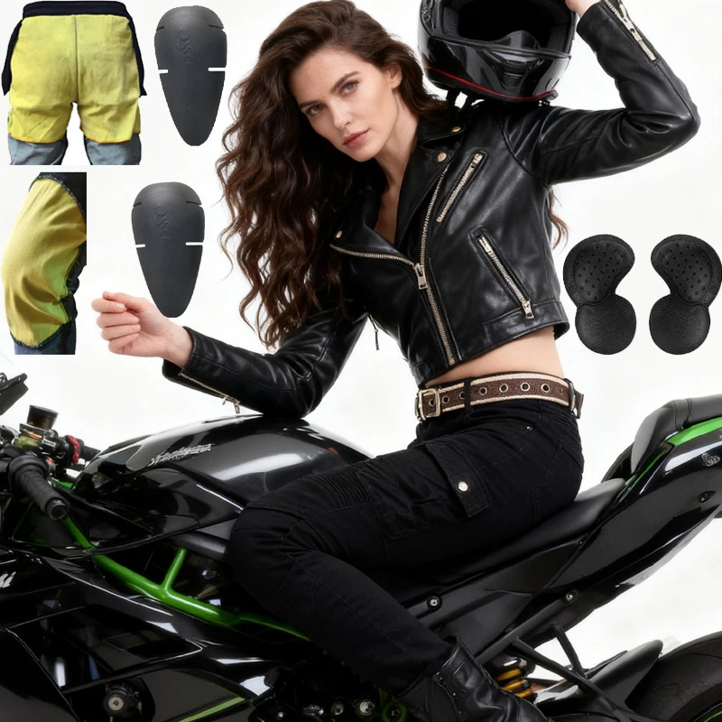Women Kevlar Motorcycle Jeans Abrasion Resistant Riding Pants Motocross Protective Gear Spring Fall