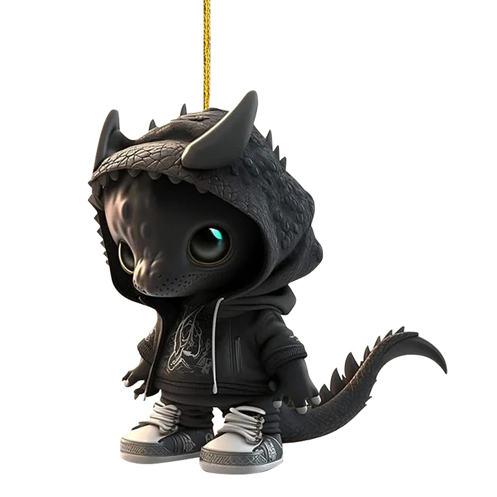 4Pcs Dragon Statue Hanging Decor Exquisite Christmas Cartoon Dragon Decorations Realistic Cute Dragon Pendant for Dinosaur Lover - Image 6