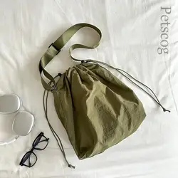 Borsa a tracolla da donna in Nylon di grande capacità con coulisse pieghettata da viaggio grande Tote Casual moda donna borse a tracolla per studenti