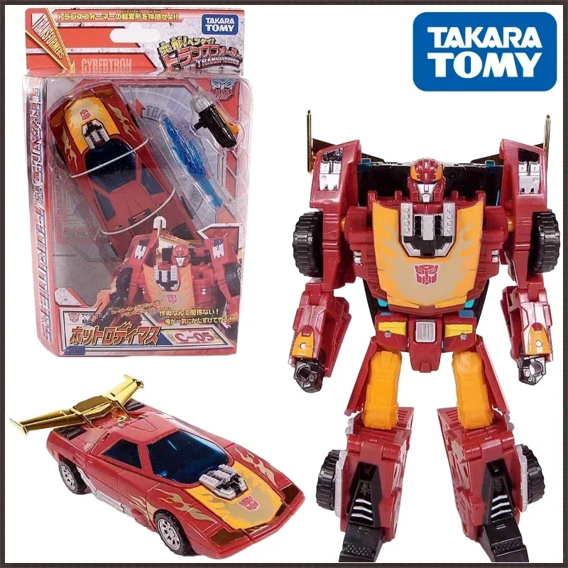 ในสต็อก TAKARA TOMY Transformers C-05 Hot Rod หุ่นยนต์สะสมตัวเลขของขวัญวันเกิด