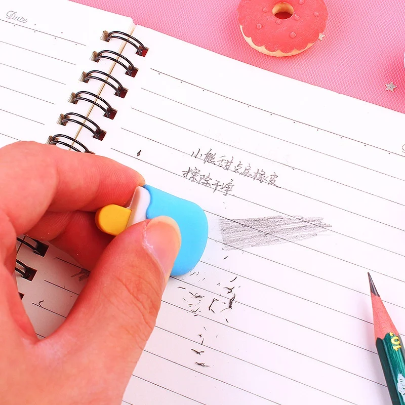 4 قطع لكل مجموعة ممحاة الحلوى اللطيفة على شكل دونات محاكاة الحلوى ثلاثية الأبعاد قابلة للفصل أدوات مكتبية لتعلم الطلاب