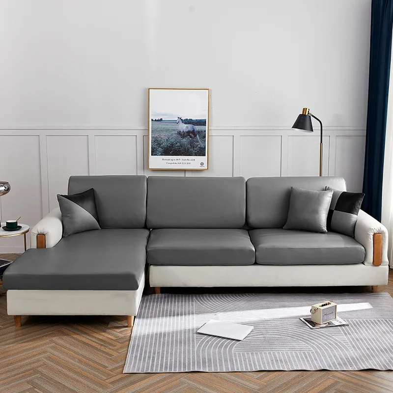 1/2/3/4 Waterproof PU Leather Sofa Seat Cushion Cover Home Decor Living Room Oil-proof Anti-cat Scratch All Inclusive Sofa Cover