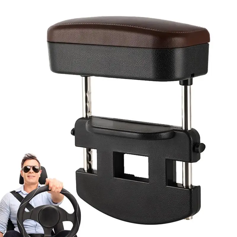 Car Armrest Storage Box Armrest Storage Pad Support Box For SUV Adjustable Height Elbow & Forearm Wrist Rest Support For Truck