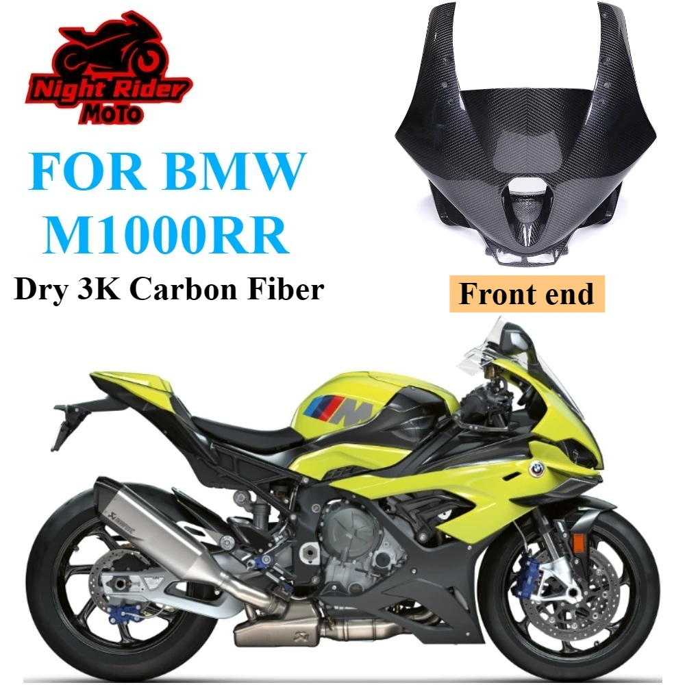 

Motorcycle Accessories 3K Pure Dry Carbon Fiber Front end Front End Center Windshield Front Fender For BMW M1000RR 2023 2024+