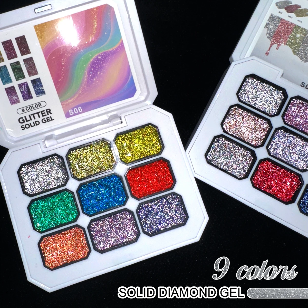 Neunfarbiges Diamant-Nagelgel, Geeignet für DIY-Nägel, Salon und Nageldesign – Detail 22