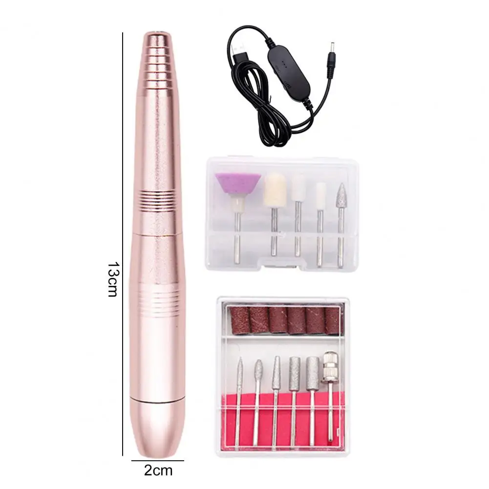 Máquina elétrica portátil da broca do prego, Compact Nail Grinder, Velocidade ajustável, Uso útil do salão, 1 conjunto