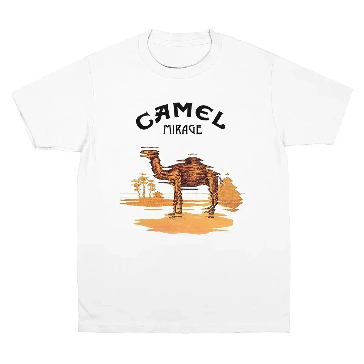 Neues 2026 Retro Auto Camel Zigaretten T-Shirt Vintage Baumwoll-Oberteil Kurzarm Lässige Streetwear Übergroße Kleidung für Damen und Herren