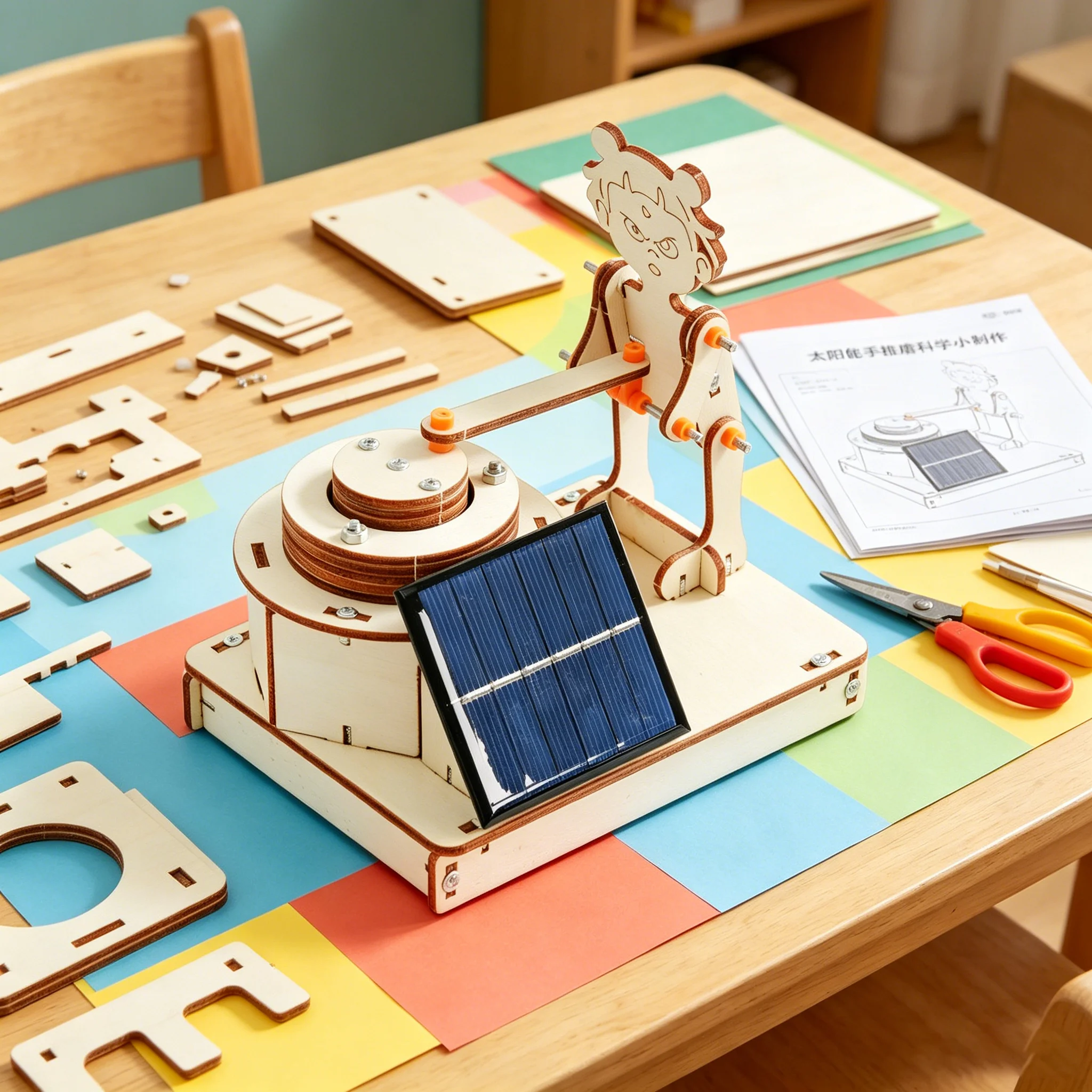 

Solar Energy Hand-Pushed Mill Science DIY Kids Handmade Craft Material Kit Cutting-Edge Educational Science Experiment Set
