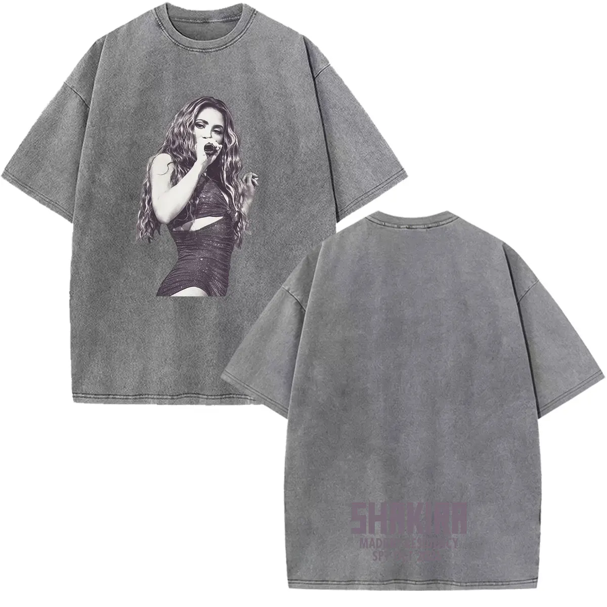 Shakira Las Mujeres Ya No Lloran 2026 Tour Print Vintage Washed Fan Geschenk T-Shirts Herren Damen Mode Locker Lässig Baumwoll-T-Shirt – Detail 21