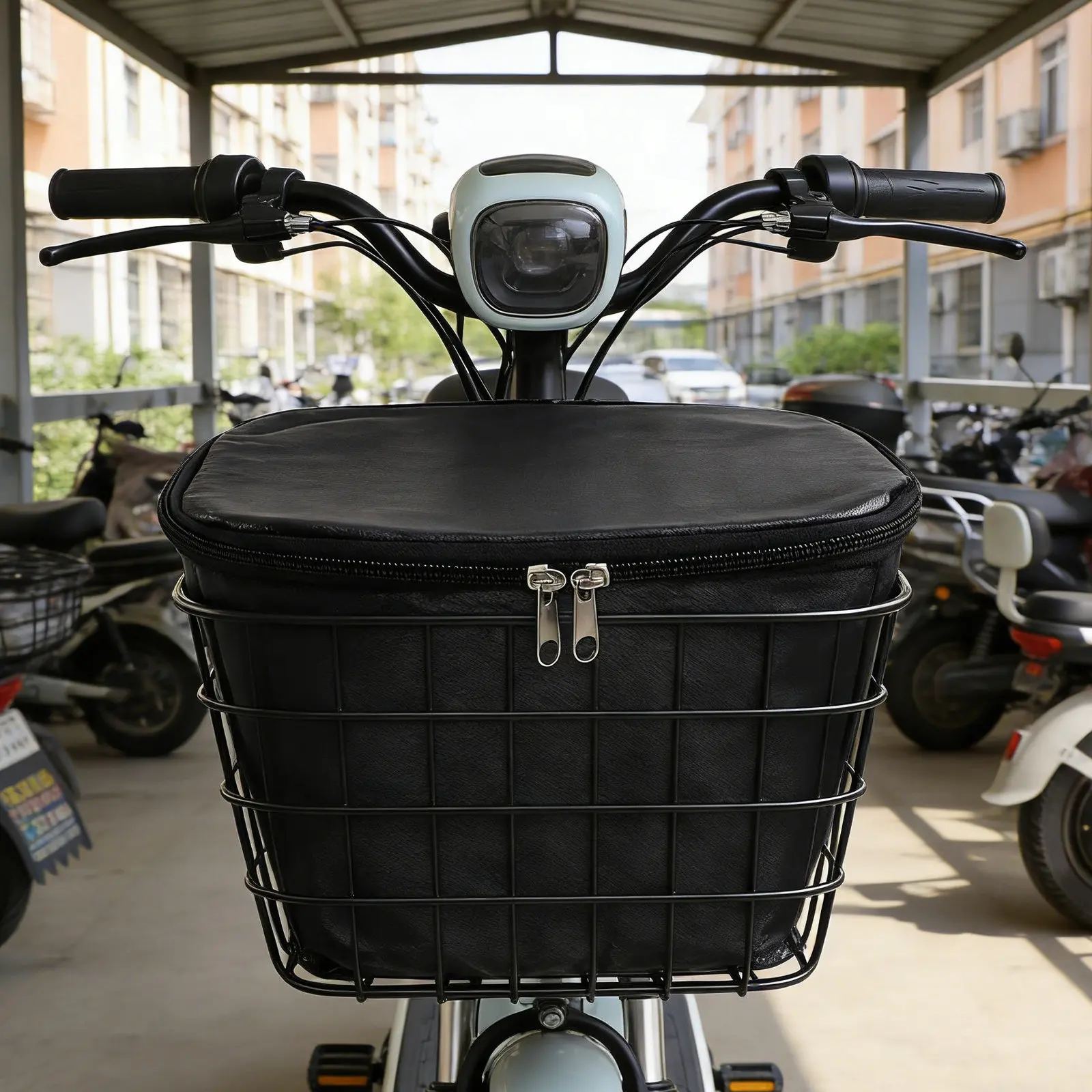 Bike Basket Liner Waterproof PU Inner Bag Thickened Shockproof Dustproof Rainproof Bicycle E-Bike Basket Cover for Delivery