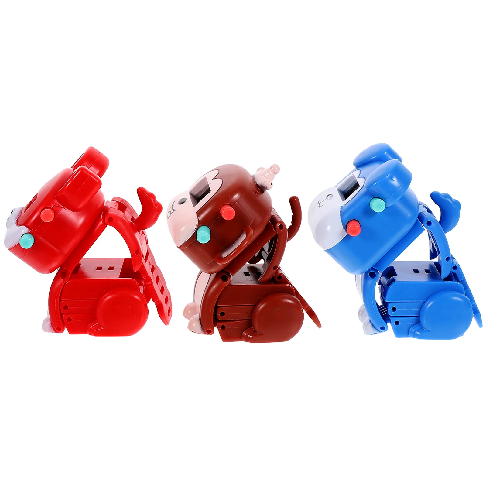 3pcs Kids Electronic Watch Lightweight Children Wristwatch Gift Learning Time Pet Design Transformable Watches