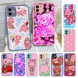 Cartoon G-gloomy Bear Phone Case for iPhone 14 11 12 13 Mini Pro Max 8 7 Plus X XR XS MAX Translucent Matte Cover