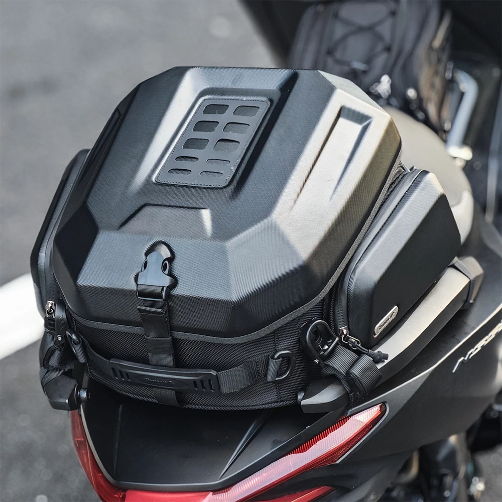 

Rhinowalk 35 Liter Expandable Motorcycle Tail Bag ABS Hard Shell Waterproof Rear Seat Luggage For Motorbike Travel & Adventure