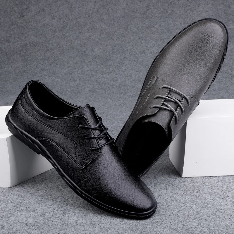 Genuine Men\'s Leather Shoes Hollow Out Breathable Comfortable Flat Shoes Business Shoes Office Commuting Men\'s Casual Shoes