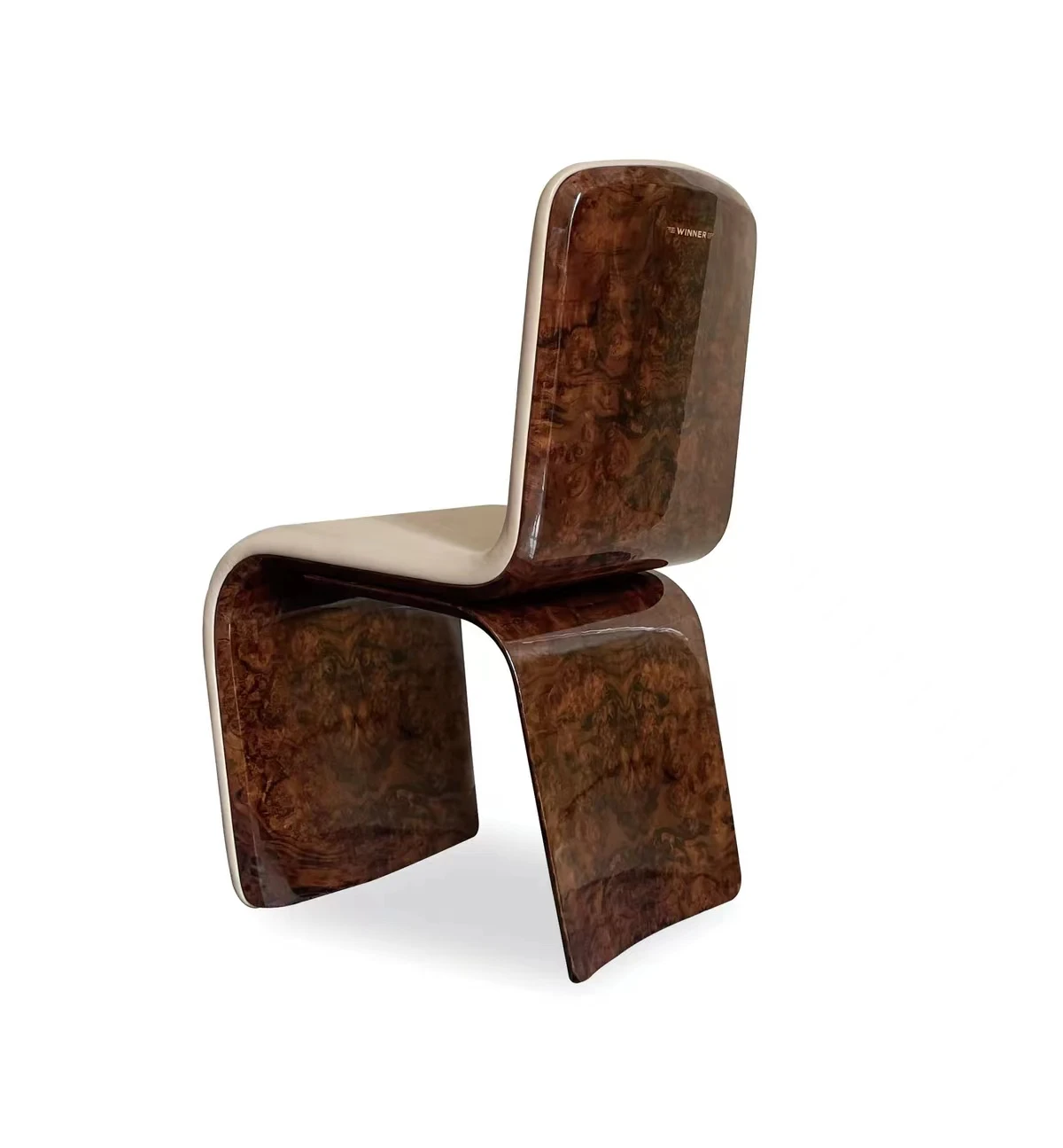 ※qItalian luxury solid wood dining chair, light luxury and simple fabric leather armchair, modern villa design, backrest chair