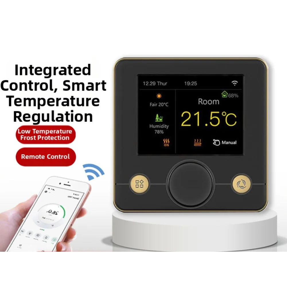 Home Automation 8.6 X 8.6 X 4.8 Cm Programmable Thermostat Clear Temperature Readout Easy Navigation Energy Efficiency