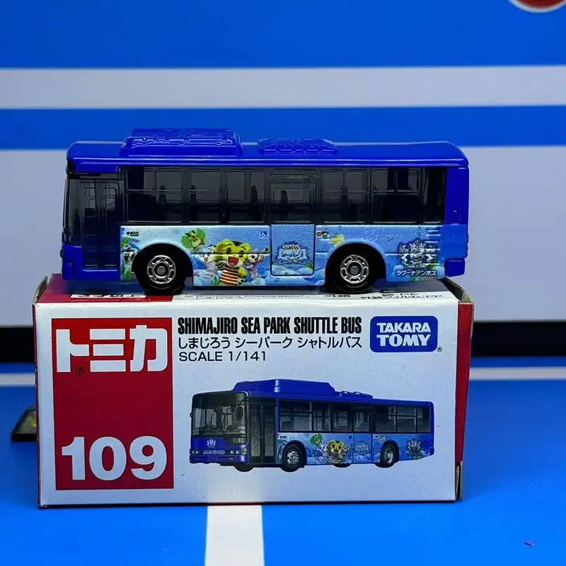 TAKARA TOMY Red White Box 109 Shimajiro Bus Alloy Car Model Collectors Edition