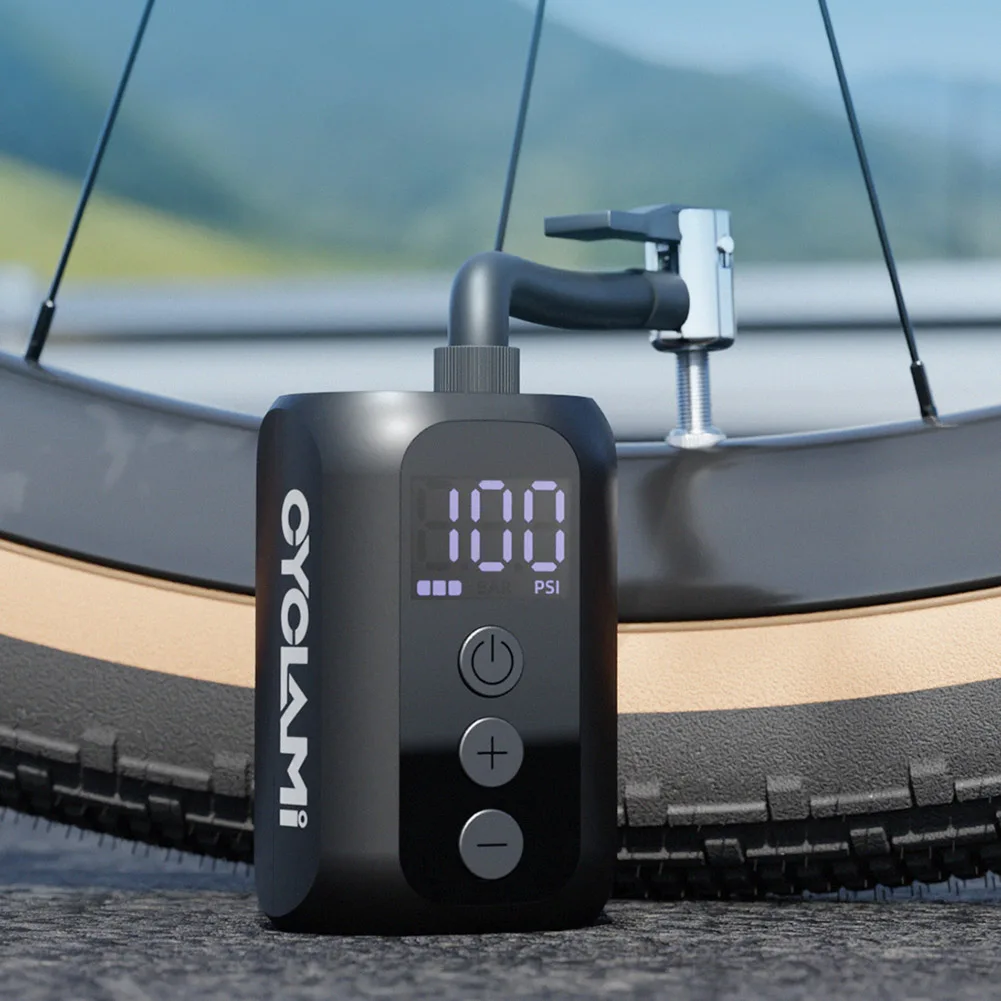 

100 PSI Bike Mini Electric Air Pump 350mAh USB Portable Wireless Ball Pump with LED Display Tire Inflator for Bicycle Basketball