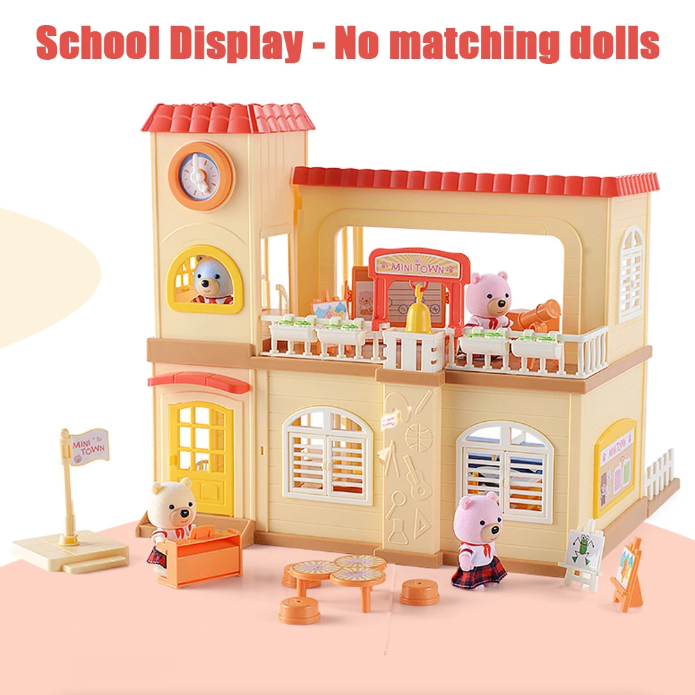 Casa delle bambole in scala 1:12 Mini Villa Negozio di gelati Supermercato Scuola Scena ospedaliera Cottage Modello Mobili in miniatura Ragazza Giocattolo Regalo