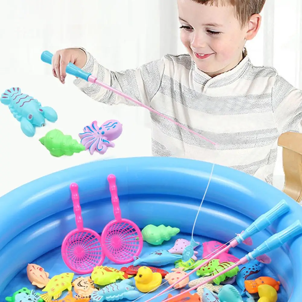 자석 낚시 세트-36/38/48개 세트 풍선 수영장, 파티 모델, 게임 플레이 등 - 완벽한 야외 장난감, 무작위 색상
