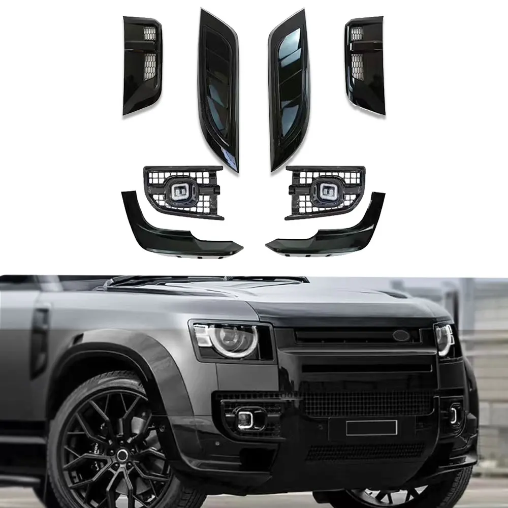 

New Car Front Bonnet Vent Urban front bumper lip fender vents LED FOG LIGHT for Land Rover Defender 90 110 130 2020+