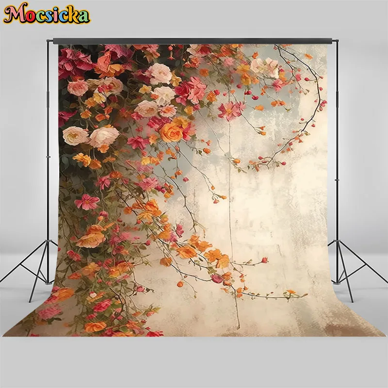 Абстрактное искусство фон для фотосъемки в стиле бохо красочные цветы украшения женский портрет новорожденного фоны студийный реквизит