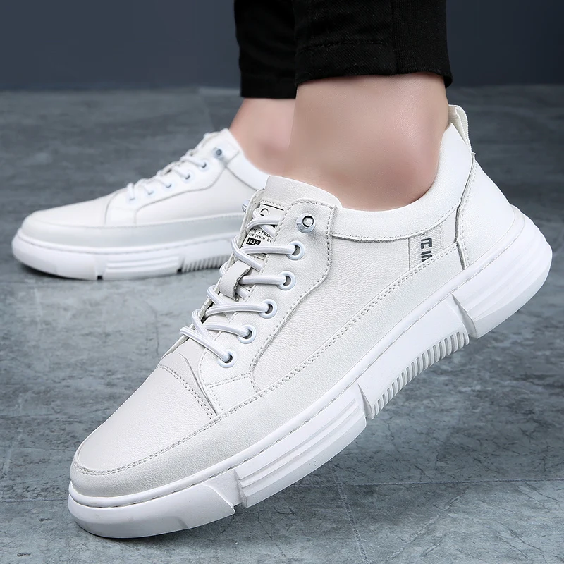 men white shoes Leather brand Men casual sneakers Luxury Rubber Casual Men Shoes outdoor breathabl Flats Driving Shoes Men flats