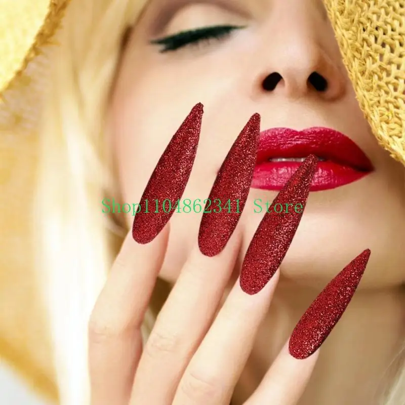 5asd 10Pieces Glittering Sequins Halloween Finger Claws Nails Tip Cosplay Costumes Accessories For Women Masquerade Halloween