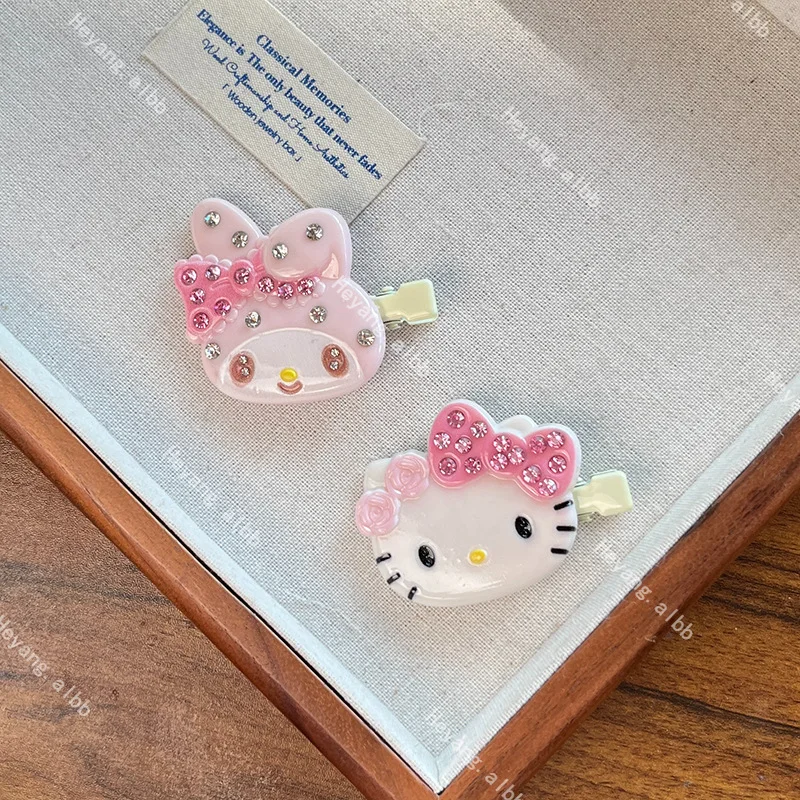 

Kawaii Sanrio Hello Kitty Hairpin My MelodySweet Versatile Fashion Student Hair Decoration Girl Hairpin Children's Gift