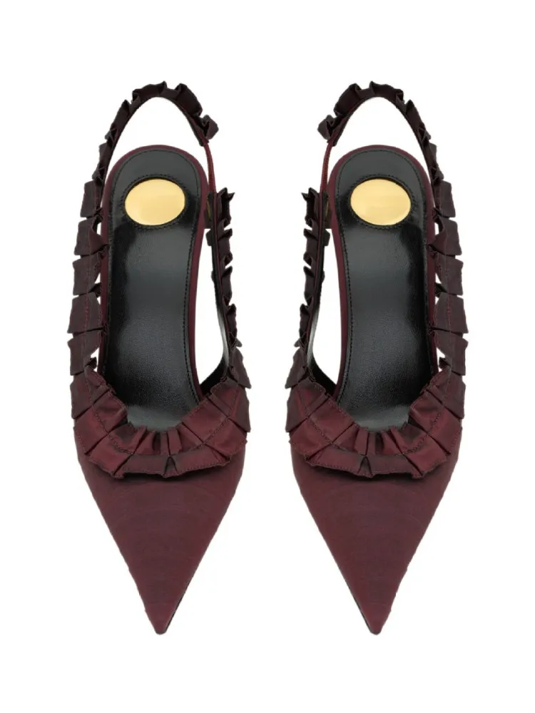 Women's Pointed Satin High-heeled Sandals