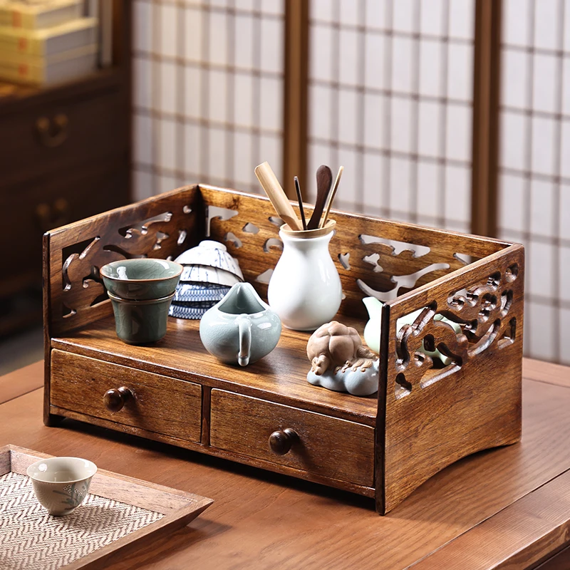 

Teacup rack, Chinese tea set storage rack on the table, tea table, tray storage box, all tray box