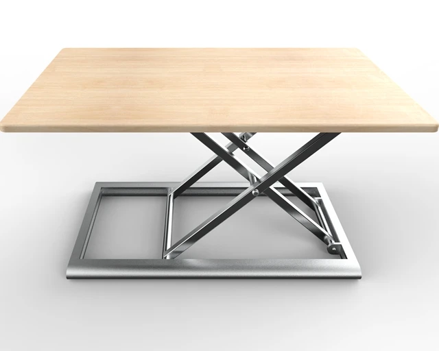 

Foldable Height Adjustable Small Manual Laptop Computer Wooden Color Standing Desk Converter