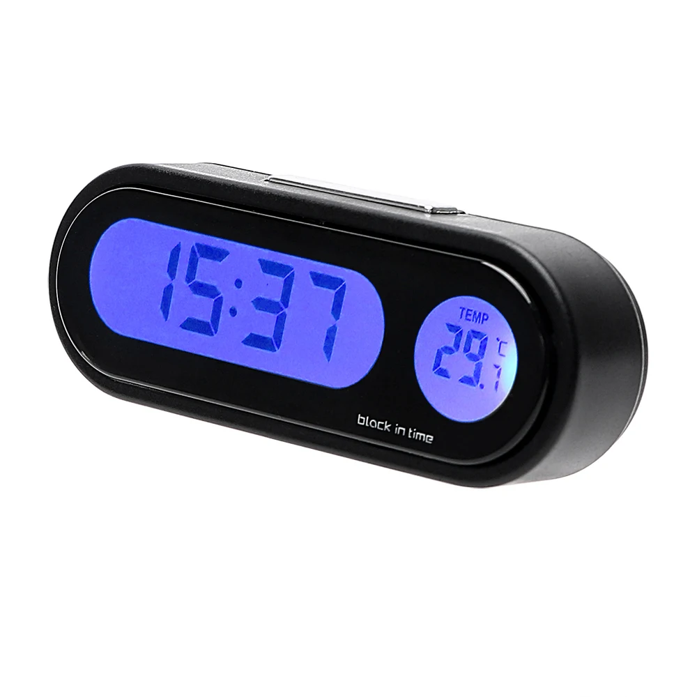 Car Decoration Ornaments Thermometer Car-Styling Automobiles Decoration 2 In 1 Digital Clock Interior Accessories