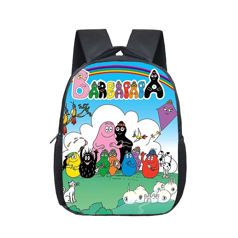 12 inch Cartoon Barbapapa School Bags for Kindergarten Children kids School Backpack for Girls Boys Backpacks Mochila