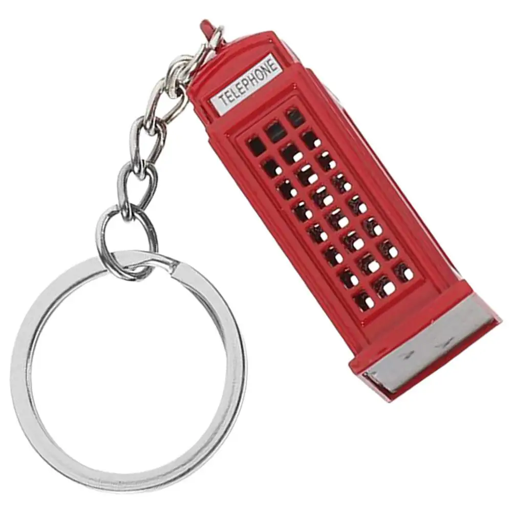 

Telephone Booth Keychain Pendant Decorative Keychains For Bag Purse Hanging Car House Door Keys Christmas Gifts Safe Material