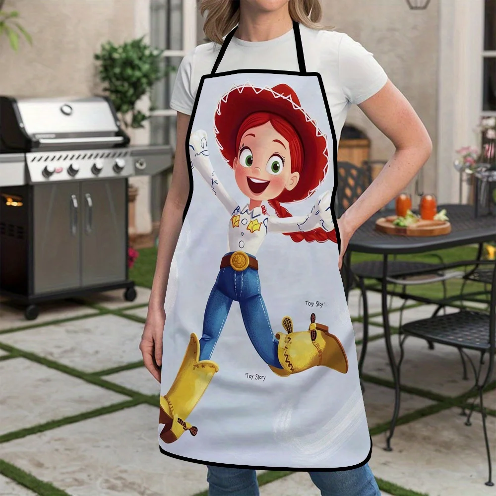 قطعة واحدة من مريلة جيسي كاوبوي - بدون أكمام، بتصميم مطبوع ملون، مثالية للصياغة والخبز والرسم والتنظيف المنزلي ومستلزمات المطبخ