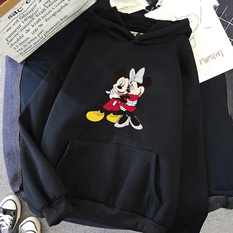 Harajuku Disney Women Hoodie Cute Mickey Mouse Hoodie Cartoon Clothing Top Long Sleeve Hoodies Sweater Fashion Hooded Sweatshirt