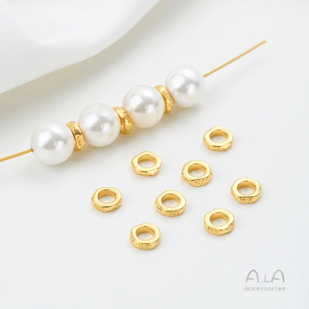 فيتنام الرمال الذهب ورقة نمط داجي النحاس عملة يترك الحاجز تشغيل حلقة DIY مطرز طوقا مجوهرات اكسسوارات #3