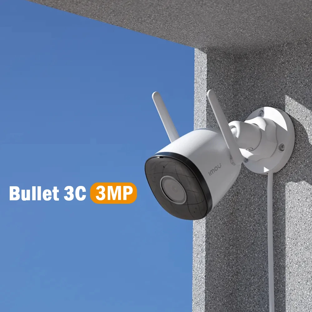 IMOU Outdoor Wifi Surveillance Camera Bullet 3C 3MP Resolution Two-way Talk Built-in Alarm  Human Detection and ONVIF Protocol