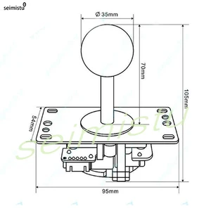 عصا التحكم Copy-Sanwa Arcade برأس كرة مستديرة ، يمكن استخدامها لوحدة التحكم في الألعاب ، 5Pin أعلى 12 مبيعات لمعدات الصالة الرياضية المستعملة - رقم 8