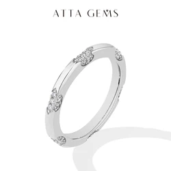 ATTAGEMS 2025 Simple Moissanite Rings Full D VVS1 Diamond S925 Sterling Silver Engagement Wedding Band for Women Men Daily Gifts