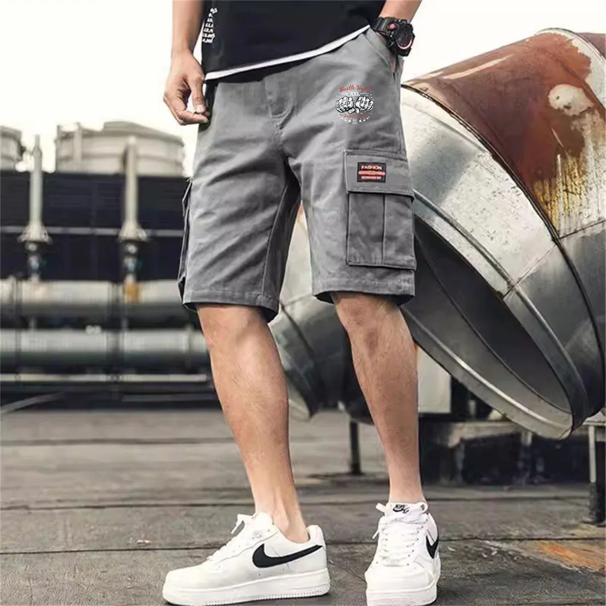 

Plus Size Cargo Shorts for Men Women Multi-pocket Summer Jacquard Minimalist Shorts Casual Loose Outdoor Sports Beach Pants