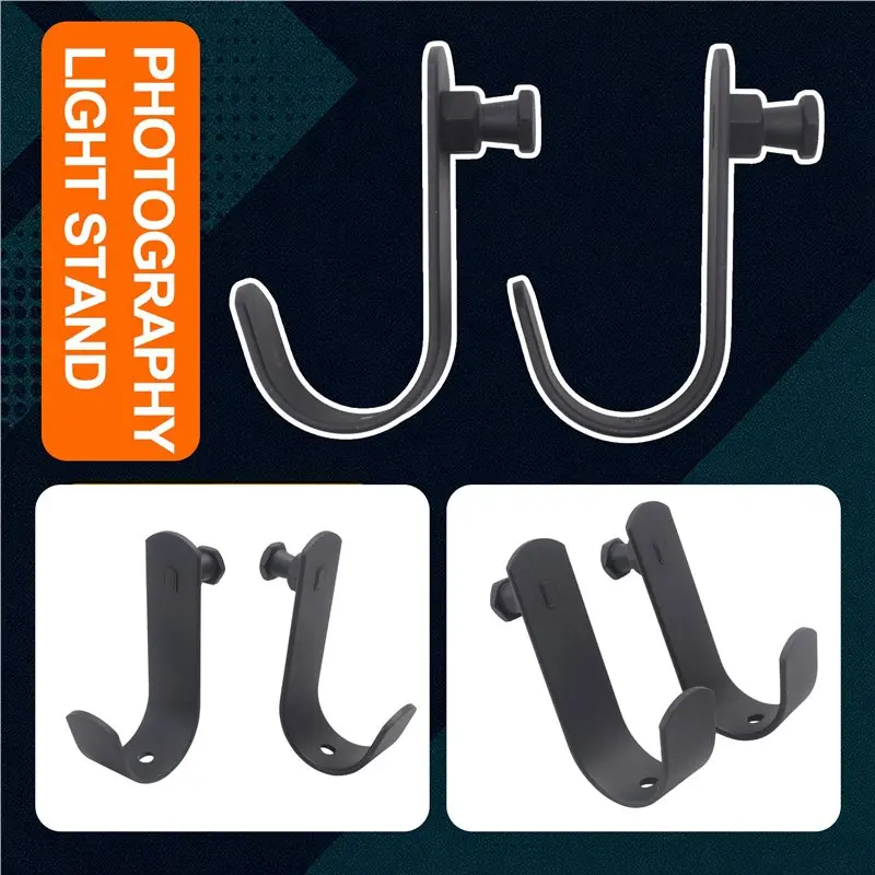One Pair For Super Clamp/Cross Bar Boom/Photography Light Stand Background Holder J-Hooks Cross Bar Support