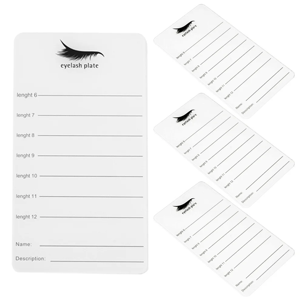 4Pcs Acrylic Eyelash Grafting Board 6-12Mm Lash Extension Tray Lightweight Portable False Lash Storage Display Holder for Salon