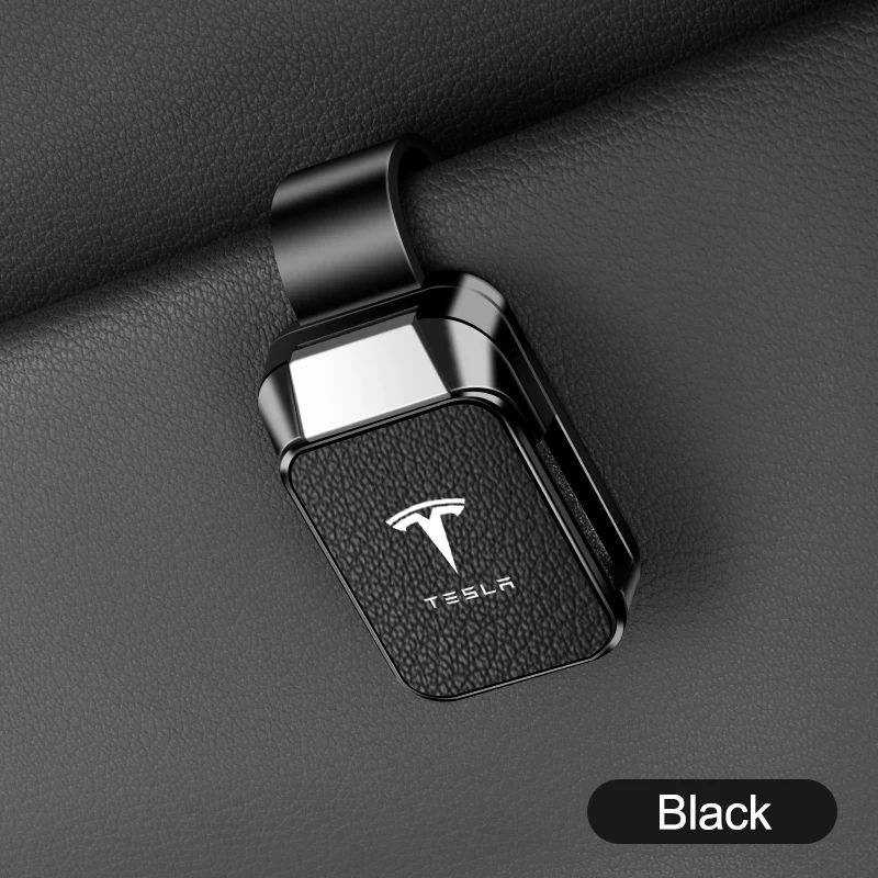 عالية الجودة جلد الماعز سيارة الشمس قناع نظارات كليب حامل النظارات الشمسية ل تسلا Model-X Model-Y Model-3 Model-S Cybertruck Roadster #5