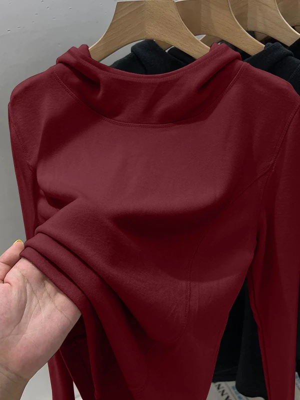 

Зимняя двусторонняя теплая толстовка с капюшоном и длинными рукавами, женская свободная толстовка больших размеров, универсальный топ, корейский стиль