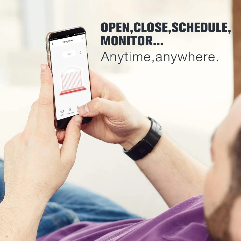 Smart Life WIFI Voice Control Tuya Garage Door Controller Hands Free Car Electric Sliding Gate Operators Roller Door Opener