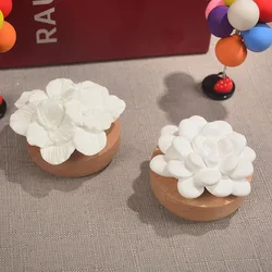 1PCS Bamboo Wood Aromatherapy Air Freshener Car-mounted disc diffuser stone decoration Perfume table top bedroom decor