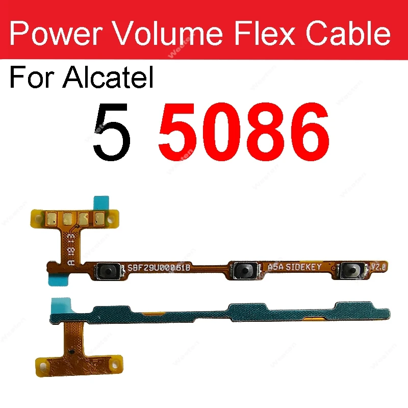 Power Volume Keys Flex Cable For Alcatel 3 5052 5053 5 5086 7 6062 3C 5026 3V 5099 3X 5058 1V 5001 5007 1S 5024 1SE 5030 1 5033
