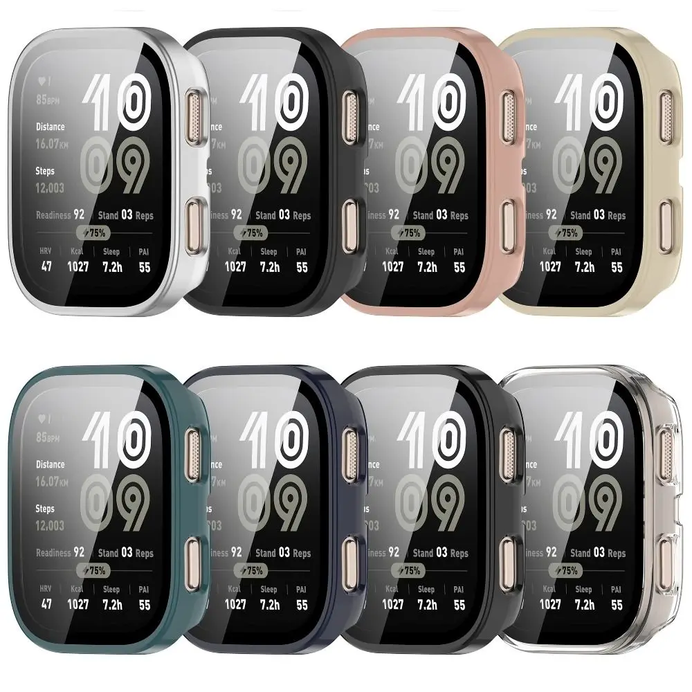 Защитная пленка для экрана с полным покрытием, закаленное стекло, жесткий чехол для ПК с защитой от царапин и пленкой, бампер для Amazfit Bip 6.